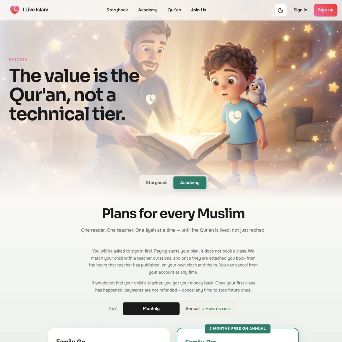 I Live Islam Academy — join page