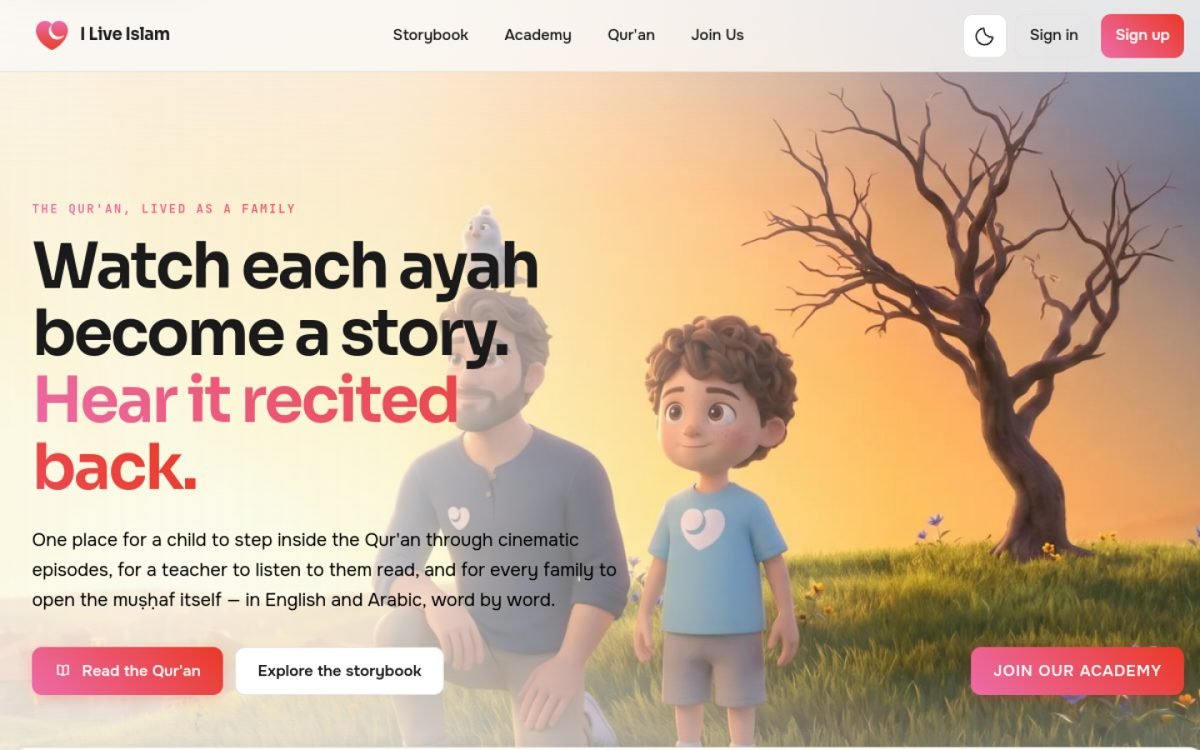 I Live Islam — landing page